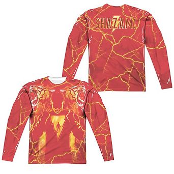 Shazam Movie Whats Inside Sub Long Sleeve Adult Poly Crew T-shirt