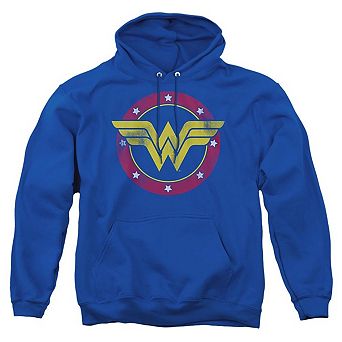 Justice League Wonder Woman Circle Logo Adult Pull Over Hoodie