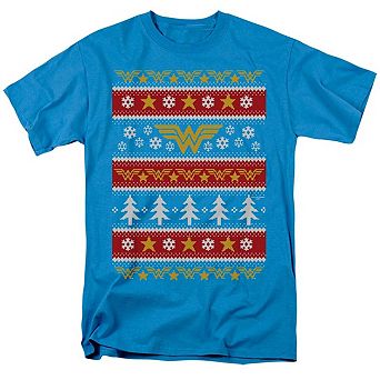 Dc Comics Wonder Woman Wonder Woman Christmas Sweater Short Sleeve Adult T-shirt