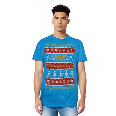 Dc Comics Wonder Woman Wonder Woman Christmas Sweater Short Sleeve Adult T-shirt