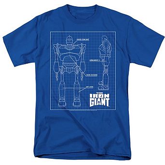 The Iron Giant Schematic Short Sleeve Adult T-shirt