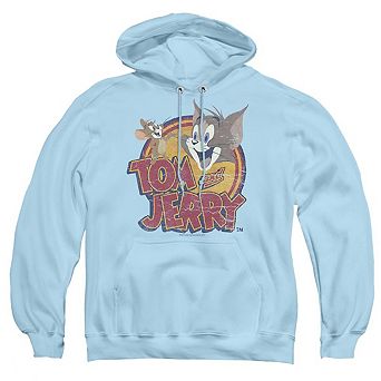 Tom And Jerry Water Damaged Adult Pull Over Hoodie