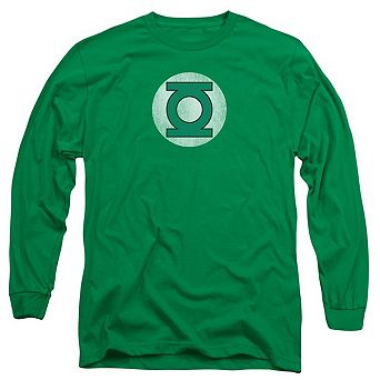 Dc Comics Green Lantern Green Lantern Logo Distressed Long Sleeve Adult T-shirt