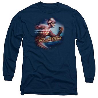 The Flash Fastest Man Long Sleeve Adult T-shirt