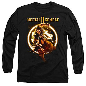 Mortal Kombat 11 Scorpion Flames Long Sleeve Adult T-shirt