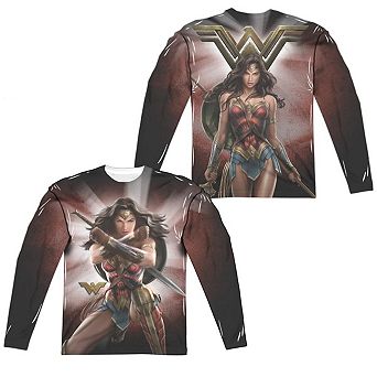 Wonder Woman Movie Protector Of Humanity Long Sleeve Adult Poly Crew T-shirt