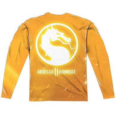 Mortal Kombat 11 Scorpion Long Sleeve Adult Poly Crew T-shirt