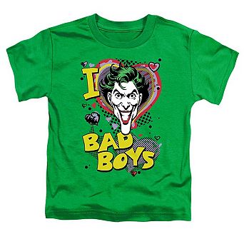 DC Comics I Heart Bad Boys 2 Short Sleeve Toddler T-Shirt