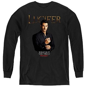 Lucifer Lucifer What Do You Desire? Youth Long Sleeve Sweatshirt