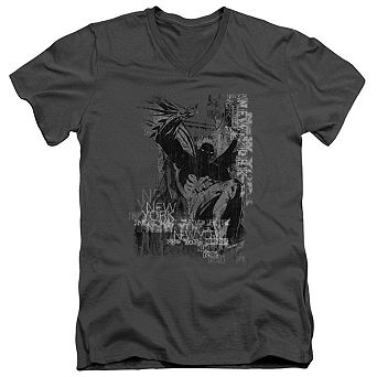 Batman The Knight Life Short Sleeve Adult V Neck T-shirt