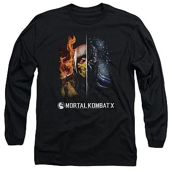 Mortal Kombat Fire And Ice Long Sleeve Adult T-shirt