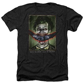 Batman Arkham Asylum Split Lip Adult Heather T-shirt