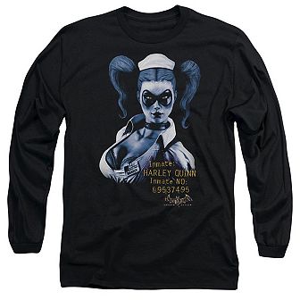 Batman Arkham Asylum Arkham Harley Quinn Long Sleeve Adult T-shirt