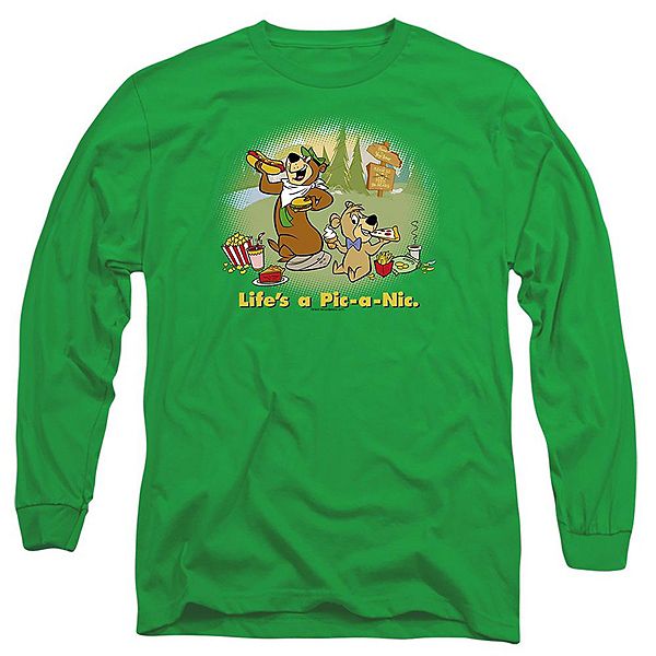 Yogi Bear Lifes A Pic A Nic Long Sleeve Adult Tshirt