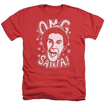 Elf Omg Santa Adult Heather T-shirt