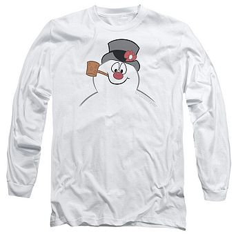 Frosty The Snowman Frosty Face Long Sleeve Adult T-shirt