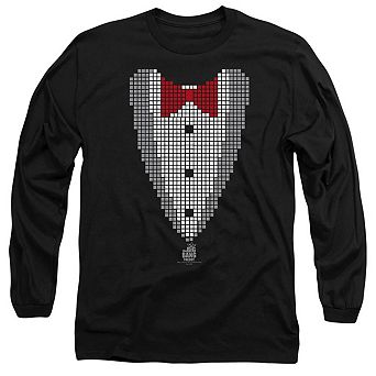 Big Bang Theory Pixelated Tux Long Sleeve Adult T-shirt