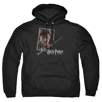 Harry Potter Harrys Wand Portrait Adult Pull Over Hoodie