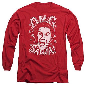 Elf Omg Santa Long Sleeve Adult T-shirt