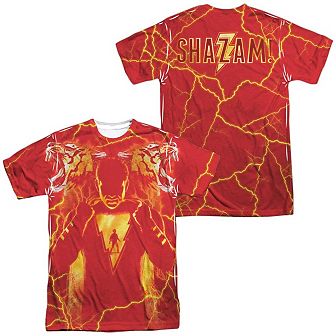 Shazam Movie Whats Inside Sub Short Sleeve Adult Poly Crew T-shirt