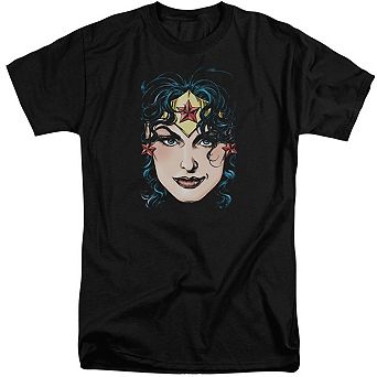 Dco Justice League Of America Wonder Woman Head Short Sleeve Adult Tall T-shirt
