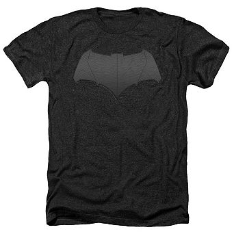 Sticker & Shirt Batman V Superman Bat Symbol Adult Heather Black T-shirt