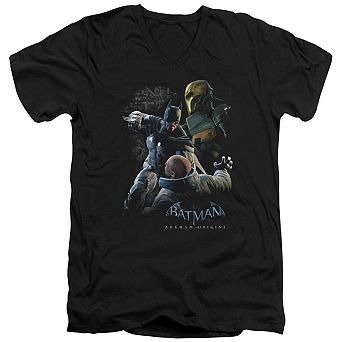 Batman Arkham Origins Punch Short Sleeve Adult V Neck T-shirt