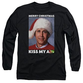 Christmas Vacation Merry Kiss Long Sleeve Adult T-shirt