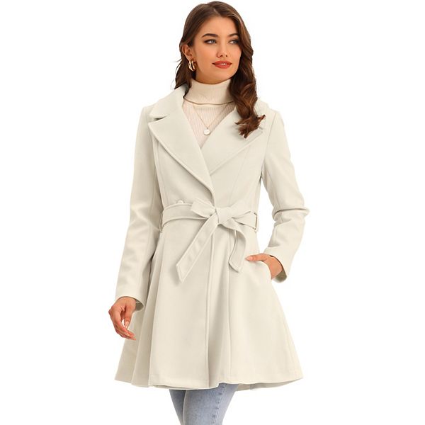 Elegant Overcoat For Women's Shawl Collar Single Winter Belted Long Coat