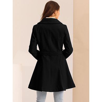 Elegant Overcoat For Women's Shawl Collar Single Winter Belted Long Coat