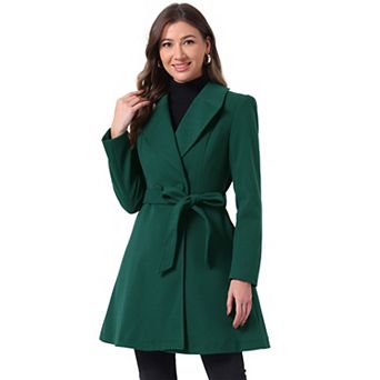 Elegant Overcoat For Women's Shawl Collar Single Winter Belted Long Coat