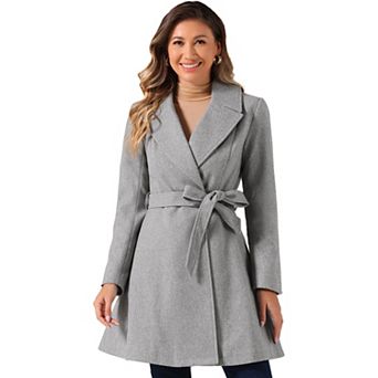 Elegant Overcoat For Women's Shawl Collar Single Winter Belted Long Coat
