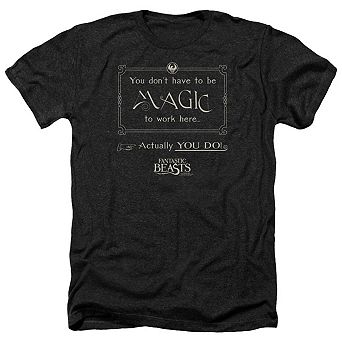 Fantastic Beasts Magic To Work Here Adult Heather T-shirt