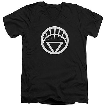 Green Lantern White Emblem Short Sleeve Adult V Neck T-shirt