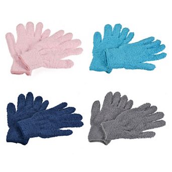 4 Pairs Dusting Cleaning Gloves Microfiber Mittens for Home Window, 4 Colors