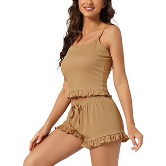 Women's Pajamas 2 pc Sets Camisole Tops and Shorts Sleepwears Loungewear