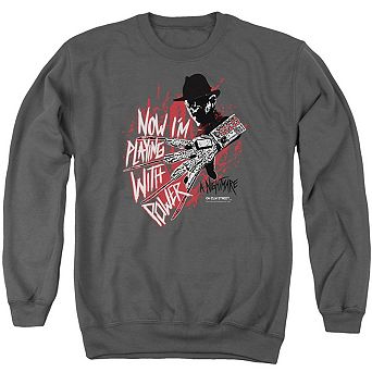 Nightmare On Elm Street Playing With Power Adult Crewneck Sweatshirt