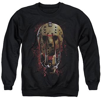 Freddy Vs Jason Mask And Claws Adult Crewneck Sweatshirt