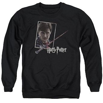 Harry Potter Harrys Wand Portrait Adult Crewneck Sweatshirt