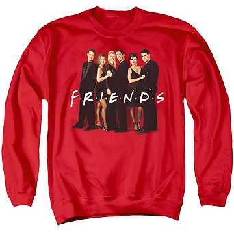 Friends Cast In Black Adult Crewneck Sweatshirt