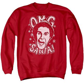 Elf Omg Santa Adult Crewneck Sweatshirt