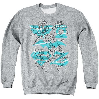 Dc Comics Superhero Girls Line Art Group Adult Crewneck Sweatshirt