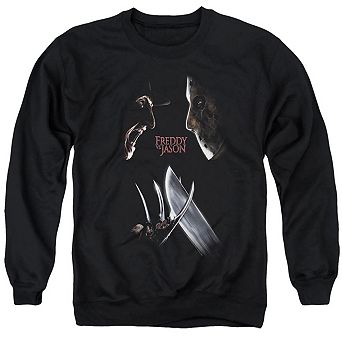 Freddy Vs Jason Face Off Adult Crewneck Sweatshirt