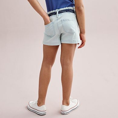Girls 6-20 SO® Belted Paperbag Waist Jean Shorts in Regular & Plus Size