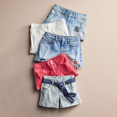 Girls 6-20 SO® Belted Paperbag Waist Jean Shorts in Regular & Plus Size