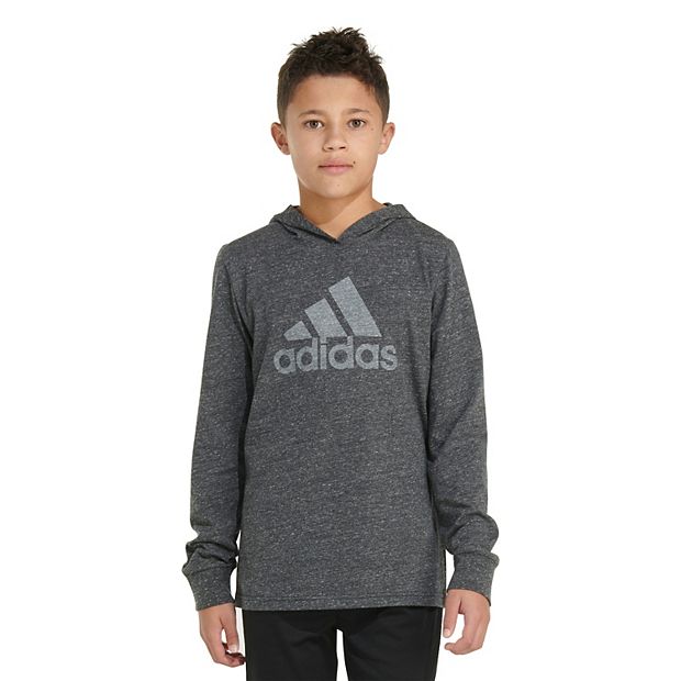 Boys 8 20 adidas Long Sleeve Hooded T Shirt in Regular Plus Size