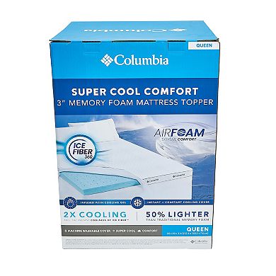 Columbia Super Cool Comfort 3-Inch Memory Foam Mattress Topper