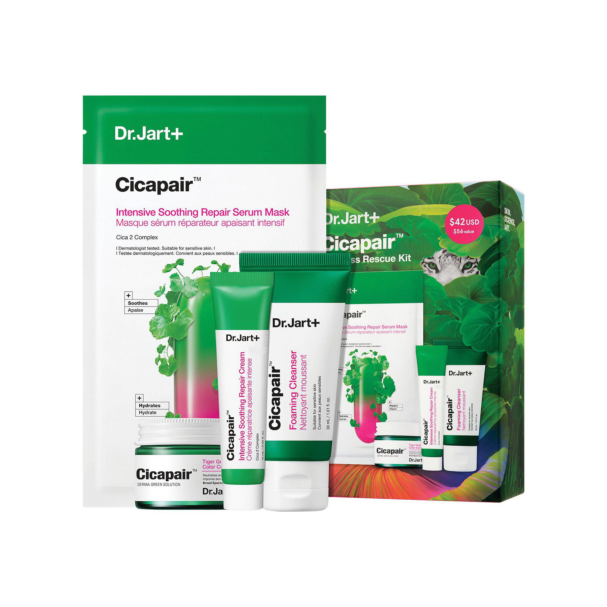 Dr. Jart Cicapair Redness Rescue Kit for Sensitive Skin, None