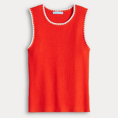 Women's Draper James Blanket Stitch Sweater Tank Top