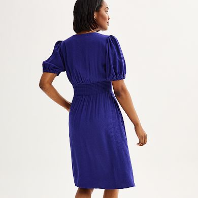 Robe Illa Illa Bleu Marine - Manches Courtes - Broderie Et Smocks - NEUVE Avec étiquettes
